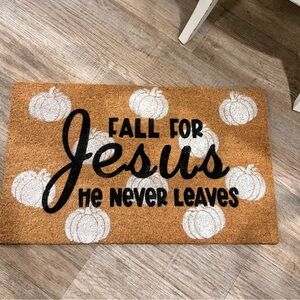 Inspirational Fall Door Mat - Brown and Black